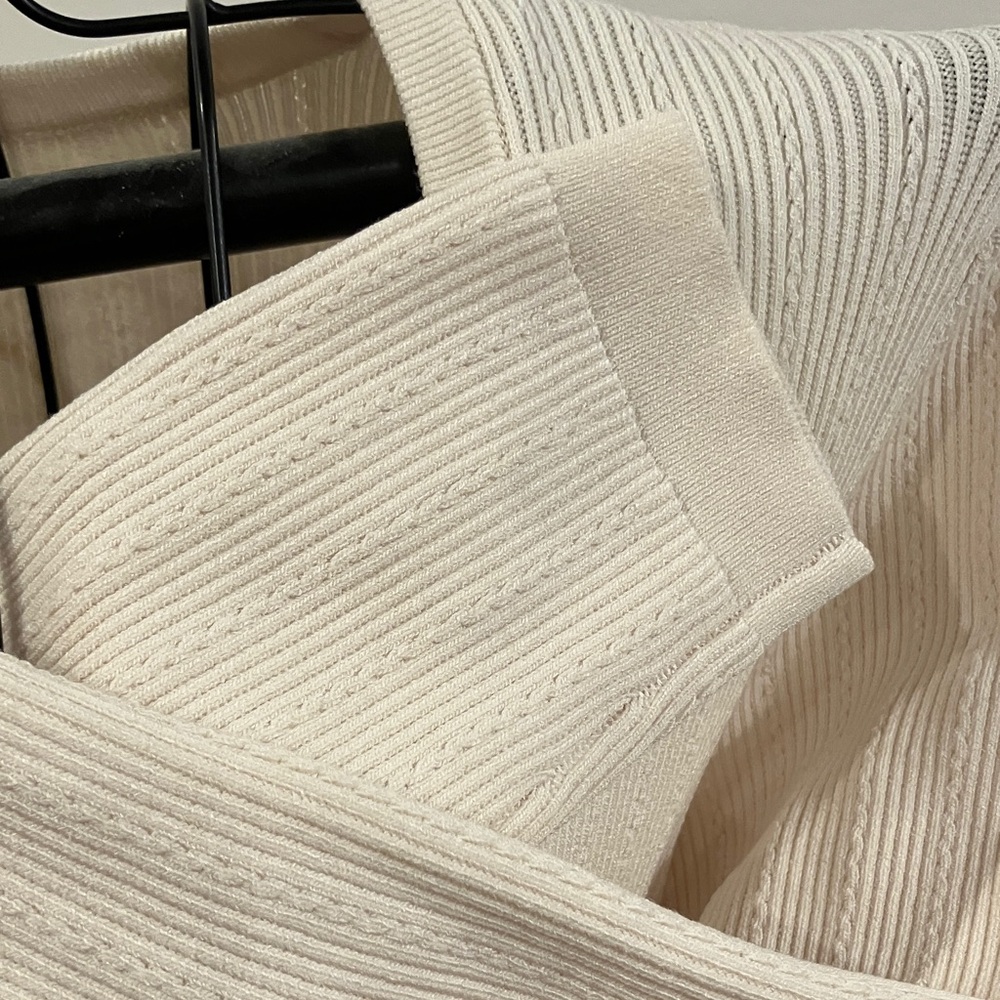 Express Cream Ribbed Bodysuit - Picture 5 of 8